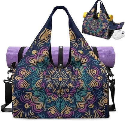 Yoga Mat Bag for Women Men Large Carryall Tote with Adjustable Shoulder Strap for Gym Yoga Travel Pilates Office