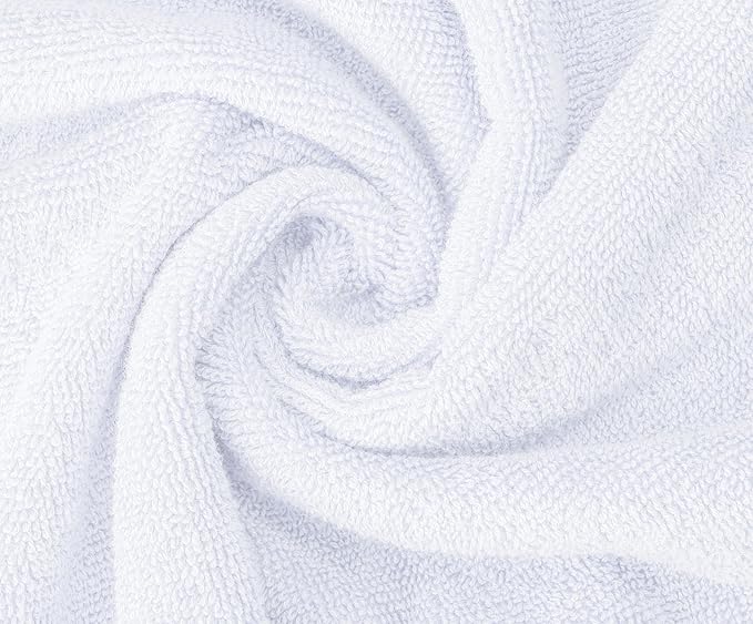 Oakias Premium Towel Set 600 GSM 8 Piece White - 100% Ring Spun Cotton Highly Absorbent Towels Set - Super Soft Bathroom Towel Set - Hotel Quality Double Stitched Hem - Ideal for Hotels, Spa, Gyms