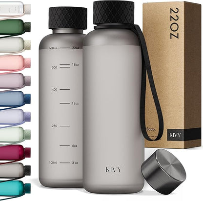 KIVY Tritan Water Bottle 2nd Generation (Ash Black, 22oz)