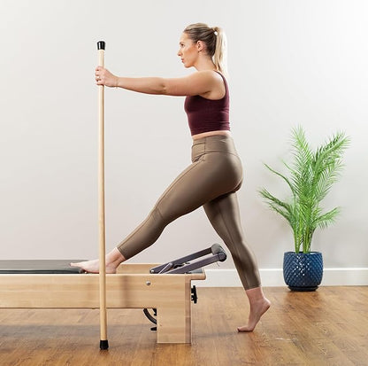 Balanced Body Gondola Pole for Use with Pilates Reformer, Balance Pole for Pilates Exercise, Wooden Exercise Stick for Home Gyms or Studios, 5 feet