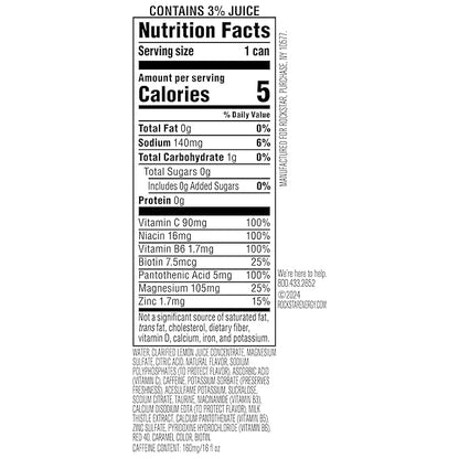 Rockstar Recovery Non-Carbonated Energy Drink, Raspberry Lemonade, 16 fl oz Cans, (12 Pack), Hydration // Mind-Body Energy, 160mg Caffeine, B Vitamins, Electrolytes