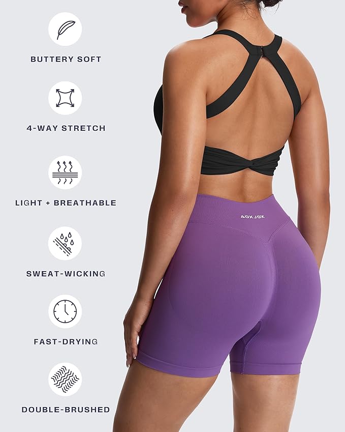 Aoxjox Women's Workout Sports Bras Twist Front Fitness Training Gym Bra Yoga Crop Lola Tank