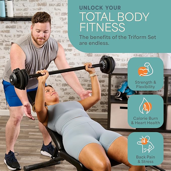Lifepro Adjustable Dumbbells Set - 5in1-15lb 25lb 43lb 55lb weights Set & Single with Rack - Quick Adjust, Secure Grip - Compact Hand Weights for Men Women Home Gym