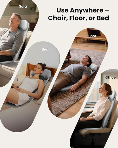 COMFIER Back Massager with Heat,2D/3D Shiatu Massage Seat Cushion,2 Auto Massage Modes,Full Back Massager with Vibration,Deep Tissue Kneading Chair Pad for Lower Waist,Gift for Men,Women