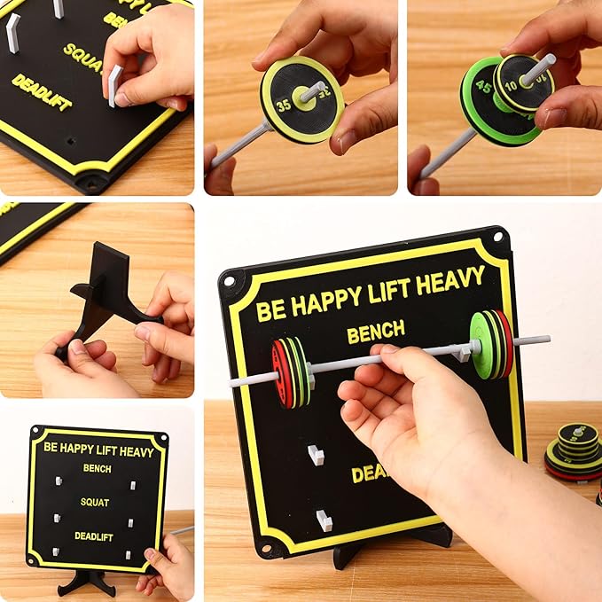 Bnesi Personalized Removable Mini Barbells Tracking Board Custom Weightlifting Tracking Board with Text Customized Board for Workout Tracking Gifts for Fitness Lovers