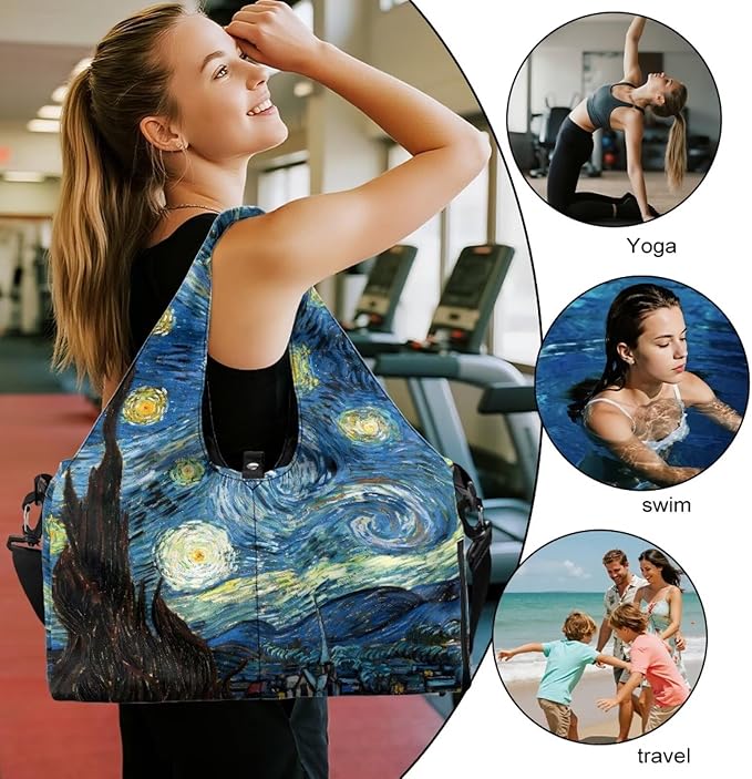 Yoga Mat Bag for Women Men Large Carryall Tote with Adjustable Shoulder Strap for Gym Yoga Travel Pilates Office
