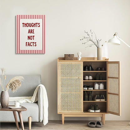 XWELLDAN Pink Mental Health Thoughts Are Not Facts Framed Canvas Wall Art Decor, Mental Health Therapy Psychologist Counselor Office Decor, 11x14 Inches