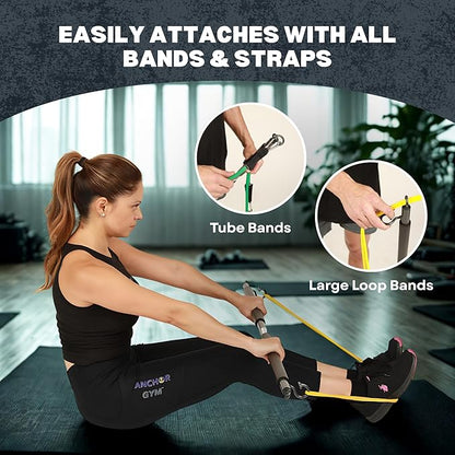 Anchor Gym Resistance Band Bar - Alloy Steel Pilates Bar for Exercise, Workouts, Yoga and Strength Training