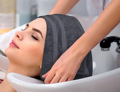 Utopia Towels Cotton Bleach Proof Salon Towel 16 by 27 inches, Bleach Safe Gym 100% Cotton Hand Towel, 24 Pack, Dark Grey