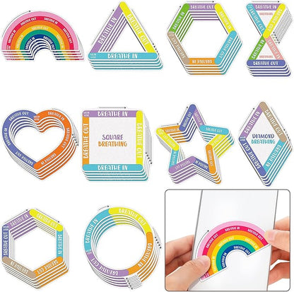 Crtiin 50 Pieces Anxiety Sensory Stickers for Anxiety Relief Items Mental Health Stickers Fidget Textured Strips for Office Classroom Desk Relieve Adult Stress(Vivid Style)