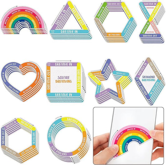 Crtiin 50 Pieces Anxiety Sensory Stickers for Anxiety Relief Items Mental Health Stickers Fidget Textured Strips for Office Classroom Desk Relieve Adult Stress(Vivid Style)