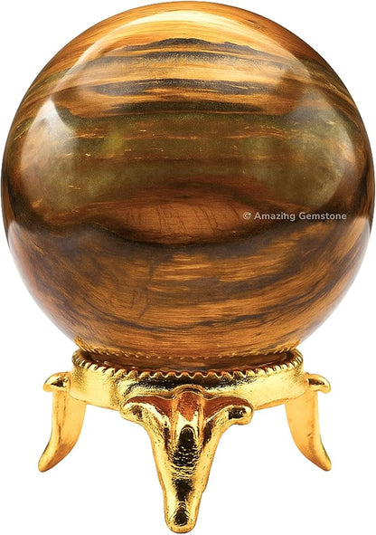 Amazing Gemstone Nellite Crystal Ball with Stand - 2 Inches Crystal Sphere Meditation Balls for Witchcraft and Decorative Balls