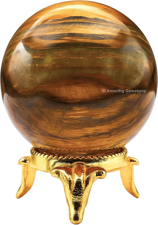Amazing Gemstone Nellite Crystal Ball with Stand - 2 Inches Crystal Sphere Meditation Balls for Witchcraft and Decorative Balls