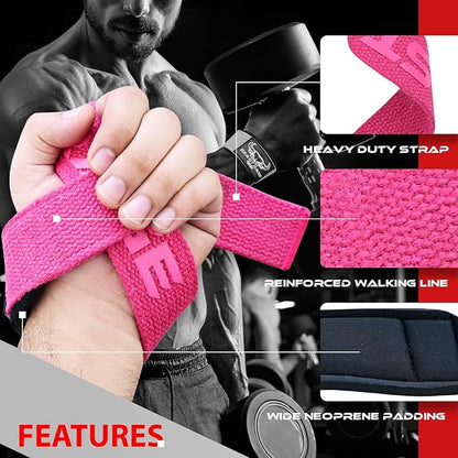 BEAST RAGE Lifting Wrist Straps for Weightlifting, Weight Lifting Straps Gym Grip Power Workouts Lifting Straps Padded Cotton Men Women Wrap Lift Deadlift Straps Hard Pull Exercise