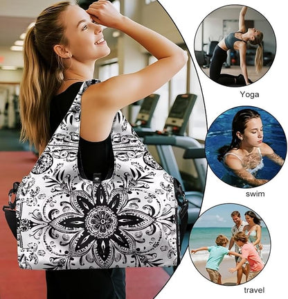 Yoga Mat Bag for Women Men Large Carryall Tote with Adjustable Shoulder Strap for Gym Yoga Travel Pilates Office
