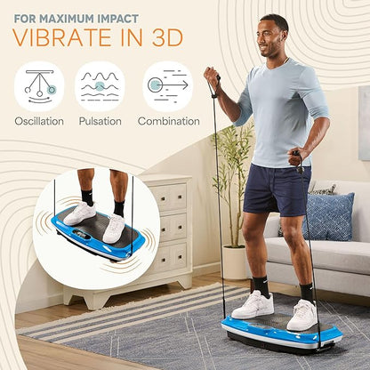 Lifepro Vibration Plate Exercise Machine with Magnetic Acupoints - Full Body Vibration Platform for Beginners and Recovery - Ideal Lymphatic Drainage Massager for Muscle Toning and Overall Fitness