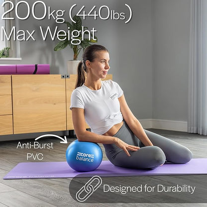 9 Inch Anti Burst Pilates Ball - Mini Exercise Ball for Yoga, Barre, Stretching and Core Stability Workout