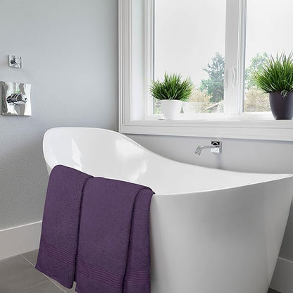 Utopia Towels 4 Pack Bath Towels Set, 27 by 54 Inches, 100% Ring Spun Cotton, Quick Dry, Highly Absorbent, Soft Feel Towels, Perfect for Daily Use, Plum