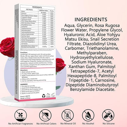 Travel Skincare 2.3% Hyaluronic Acid Serum for Face with 5% Rosa Rugosa Flower Water Deep Moisturizing Anti-Wrinkle (3Pack-Each 0.507 fl.oz | 15ml)