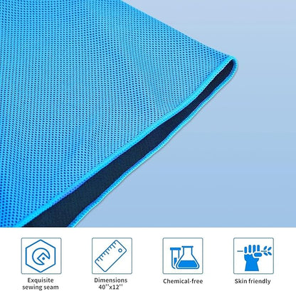 4 Packs Cooling Towels (40x12 Inch), Cooling Towels for Neck and Face, Stay Cool in Hot Weather for Sports, Gym, Yoga, Golf, Fitness, Running, Camping & Travel