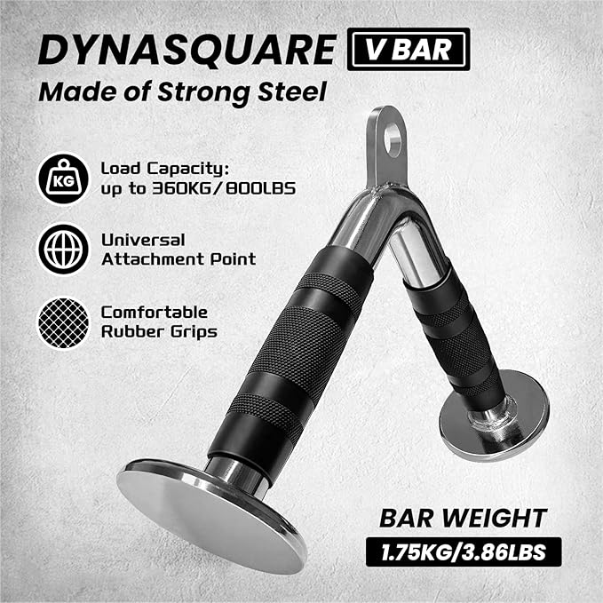 Tricep Press Down Cable Machine Attachment, Body Building, LAT Pulldown Attachments, Home Gym Accessories, Double D Handle, V Bar, Tricep Rope, Pull Down Bar