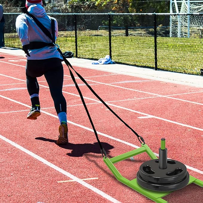 Kipika Weight Sled, Workout Sled, Fitness Strength Training Sled, Speed Training Sled for Athletic Exercise, Speed Improvement, Easily Through Obstacles, Suitable for 1" & 2" Weight Plate