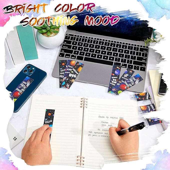 36 Pcs Anxiety Sensory Stickers Mental Health Stickers Fidget Textured Strips Toys Adhesive Tactile Calm Relief Items for Adults Desk School Counselor Classroom(Spaceman Style)
