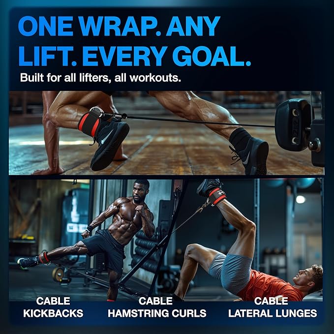 Modvel Gym Ankle Strap for Cable Machines – Glute & Leg Kickback Ankle Straps for Gym Workouts – Adjustable, Padded Support for Strength Training, Weightlifting, Rehab – Men & Women