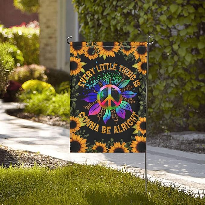 World Peace Sign Garden Flag for Outside 12"x18" Yard Flag Decoration Banner Decor Yard Flag Gifts