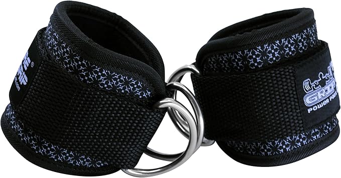 Ankle Straps for Cable Machines Double D-Ring Gym Adjustable Neoprene Premium Cuffs to Enhance Legs Abs & Glutes Kickbacks Workouts Leg Curls Extensions Booty Hip Abductors Exercise for Men & Women