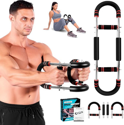 Twister Arm Trainer, Adjustable Chest Workout Equipment, Portable Detachable Chest Exerciser for Men & Women, Power Twister Bar, Home Gym Fitness Equipment