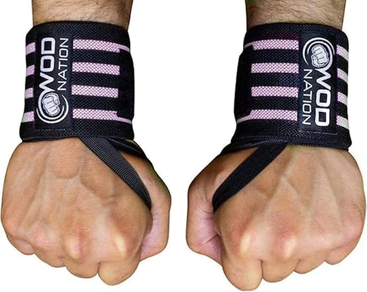 WOD Nation Wrist Wraps for Weightlifting & Strength Training – Professional Gym Straps w/Thumb Loop for Men & Women