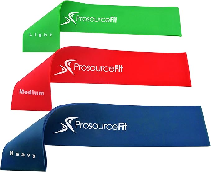 ProsourceFit Fabric Loop Resistance Bands Set with Anti-Slip Grip, Mini Workout Bands for Fitness Training to Tone Legs, Glutes and Booty