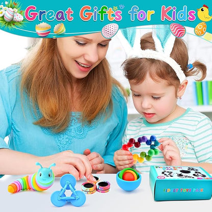 Fidget Toys for Kids 8-12 Pack, Sensory Toys Set Easter Basket Stuffers for Teens Adults Autism, Fidget Slug, Sensory Ball Desk Toy Stress Relief Toys for ADHD Toddler