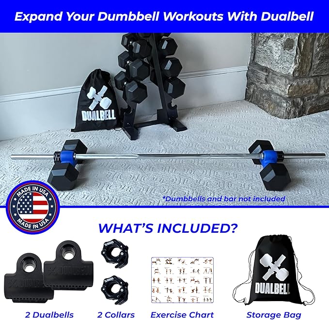 Dumbbell Barbell Converter - Dumbbell Converter Home Gym Equipment, for 1" Standard Bars, Up to 250lb Capacity Barbell Adapters- Versatile Weight Lifting Set, Suitable for Men and Women