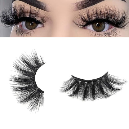 Mikiwi 25mm Faux Mink Lashes, 25mm Lashes, 6D Faux mink lashes, Faux Mink Eyelashes, Dramatic Lashes, Faux Mink Eyelashes (6D4-01)