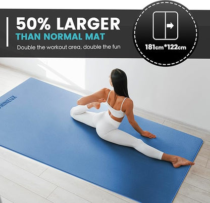 UMINEUX Large Yoga Mat for Men and Women 1/4 & 2/5 Inch Extra Thick TPE Fitness Mat for Home Gym Workout, Non-Slip, Eco Friendly Exercise Mat for Yoga, Pilates, Stretching, Meditation