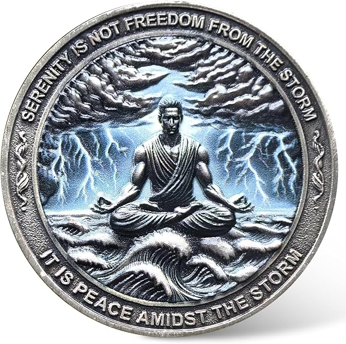 Serenity Prayer Sobriety Chip - A Symbol of Inner Peace and Strength - AA Medallion Recovery Gift with Coin Capsule
