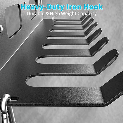 KHAMAL Multi-Purpose Gym Equipment Storage Rack For Resistance Bands - Gym Wall Storage For Exercise Bands, Yoga mat, Jump Ropes, Weight Belts, Straps, Hula Hoop