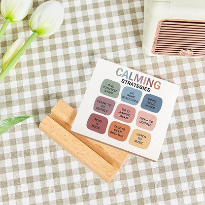 Mental Health Gift, Colorful Change Negative Thoughts Sign, Colorful Positive Affirmations Wooden Sign Wooden Stand, Mental Health Inspirational Gift for Psychologist School Counselor Student Boy Girl