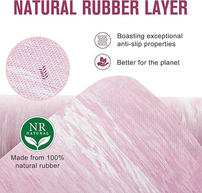 UMINEUX Extra Thick Yoga Mat, 2/5 Inch (10MM), Natural Rubber and TPE Non Slip Yoga Mats with Strap for Women Men, Eco Friendly Exercise Mat for Yoga, Pilates and Home Workout