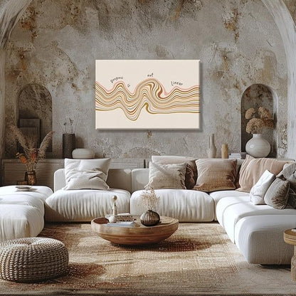Progress is Not Linear Motivational Canvas Wall Art Print Mental Health Quote Inspirational Art Poster Therapy Psychologist Home Office Affirmation Wall Decor Minimalist Picture 8x12inch Unframed