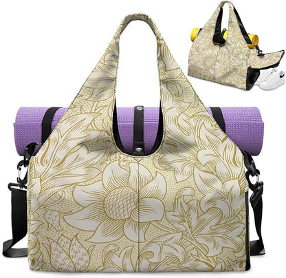 Yoga Mat Bag for Women Men Large Carryall Tote with Adjustable Shoulder Strap for Gym Yoga Travel Pilates Office