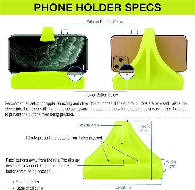 Phone Holder Made for PM5 Monitors of Concept 2 Rower, SkiErg and BikeErg - Silicone Smartphone Cradle Compatible with Concept 2 Rowing Machine. Ideal Rower Accessories