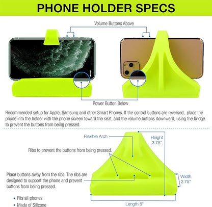 Phone Holder Made for PM5 Monitors of Concept 2 Rower, SkiErg and BikeErg - Silicone Smartphone Cradle Compatible with Concept 2 Rowing Machine. Ideal Rower Accessories
