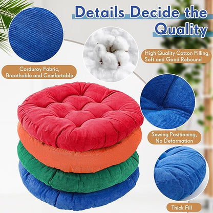 Jerify 6 Pcs Round Floor Pillows Cushions 22 x 22 Inch Large Flexible Seating Cushion Classroom Furniture Floor Pillow for Kids Adults Home Daycare Preschool Yoga Meditation Gift (Rainbow Color)