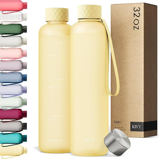 KIVY Tritan Water Bottle 2nd Generation (Butter, 32 Ounces)