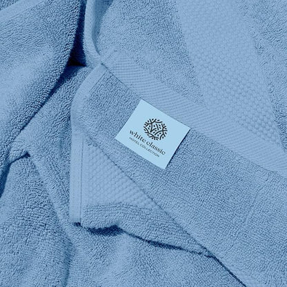 White Classic Luxury Soft Bath Sheet Towels - 650 GSM Cotton Luxury Bath Towels Extra Large 35x70 | Highly Absorbent and Quick Dry | Hotel Quality Extra Large Bath Towels Oversized, Light Blue, 2 Pack