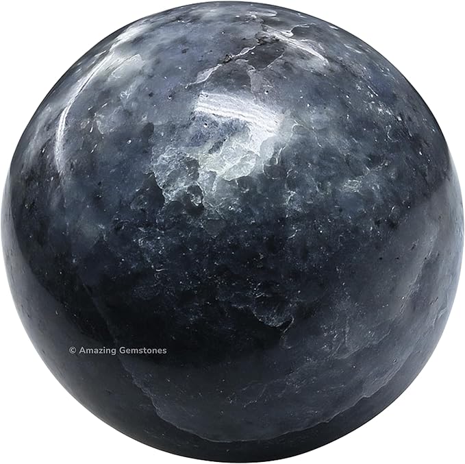 Amazing Gemstone Iolite Crystal Ball with Stand - 2 Inches Crystal Sphere Meditation Balls for Witchcraft and Decorative Balls