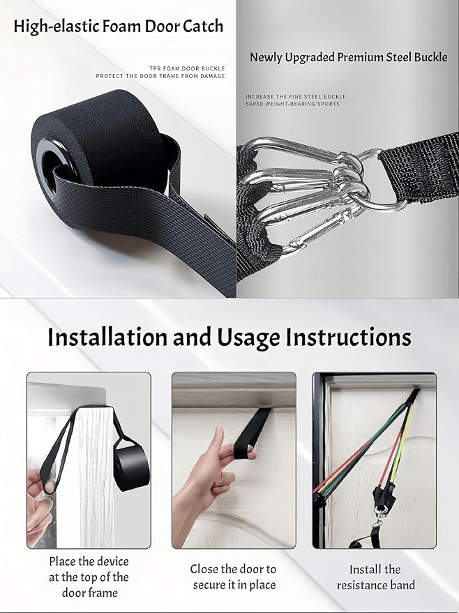 Heavy Resistance Bands Serious Steel Workout Bands - Multi-Functional Adjustable Detachable High Elasticity Non-Slip Durable for Full-Body Workout Home Gym Outdoor Exercise Men Women